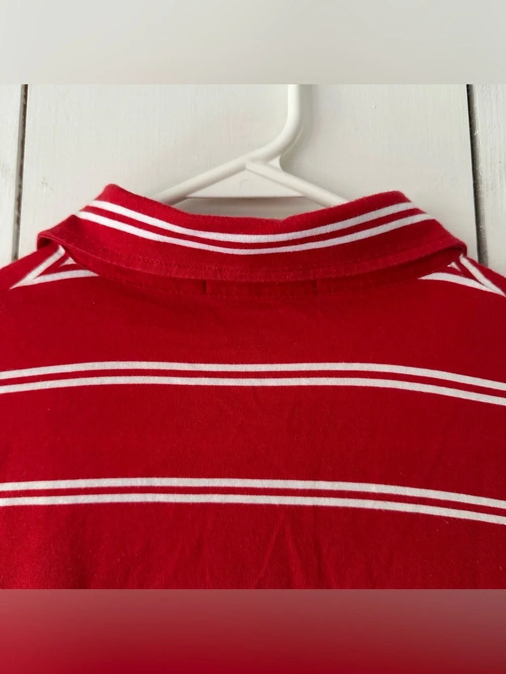 VTG Polo Ralph Lauren Striped Polo Shirt Sz M Red White